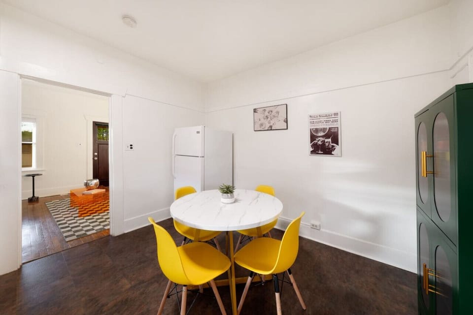 Eat-in kitchen with dining table that seats four