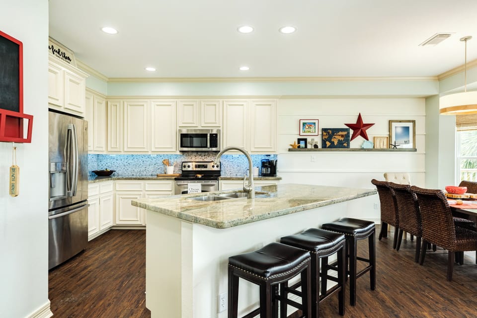 Breakfast bar seating for 3