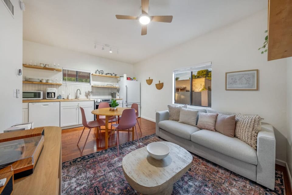 Living room, dining area, and kitchen (sleeper sofa comfortable sleeps 2)