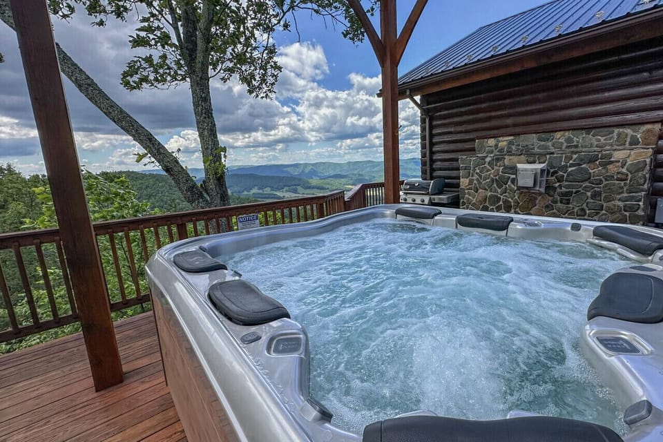 Ease into the day or soak into the evening in this private hot tub with an expansive view.
