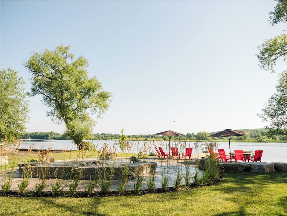Shared beach and fire pit