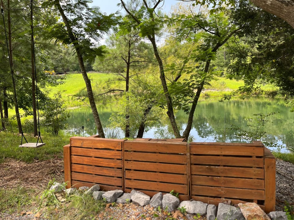 Pond sitting area