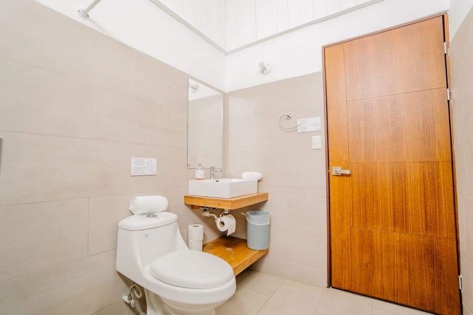 Towels, soap, shampoo, toilet paper