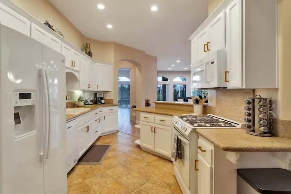 Complete kitchen with modern appliances