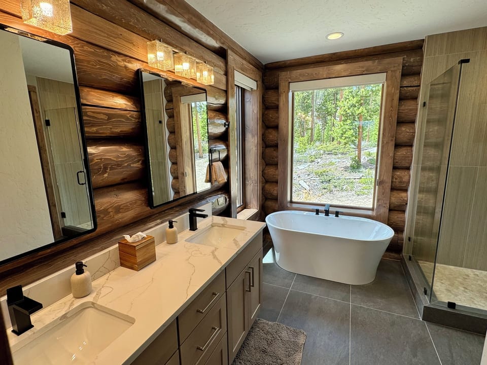 Welcome to our Primary Bathroom, it will be like winding down at the spa!