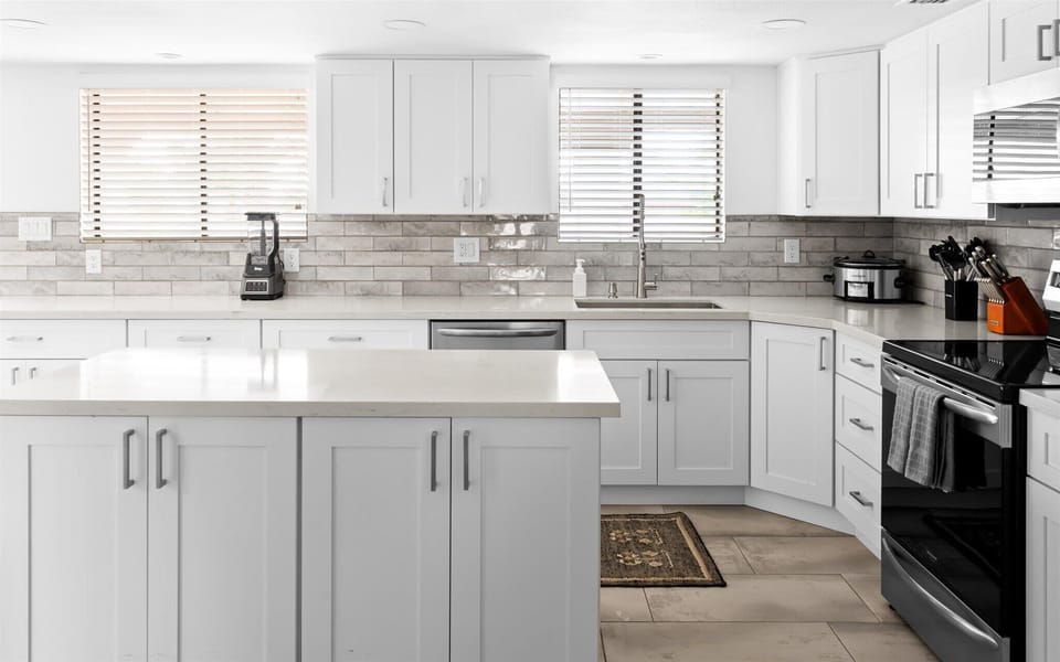 Fully stocked kitchen with tons of counter space