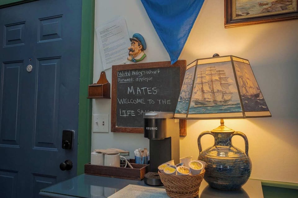 Need a cup of coffee or tea before getting dressed to go out, we've got that covered for you! The door to the left is your own private exterior door. 