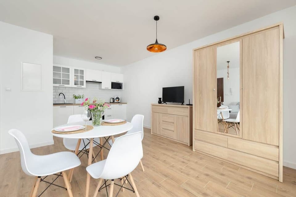 Living area with wardrobe.