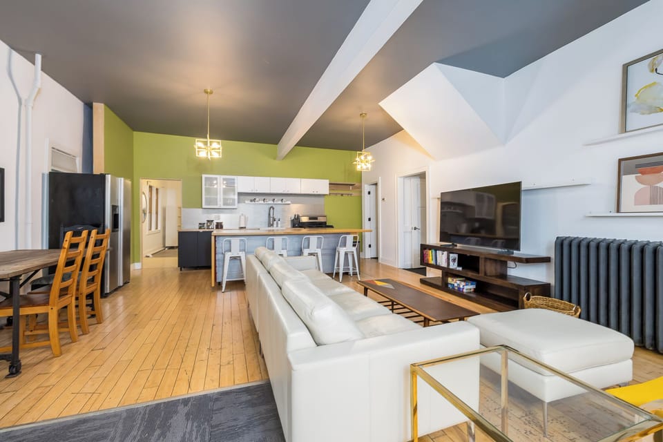 Full picture of Main floor kitchen and living room. Dining room on other side 