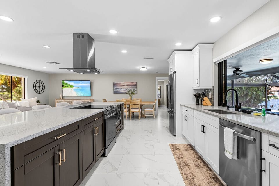 A chef’s dream workspace—spacious counters and high-end appliances make group meal prep easy and enjoyable.