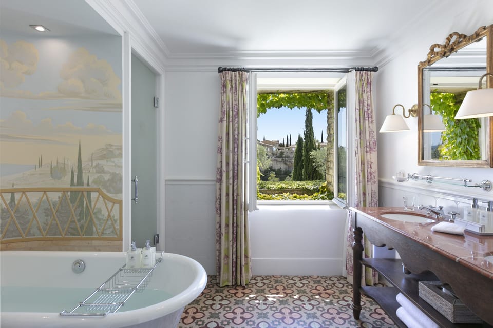 Hair dryer, bathrobes, slippers, towels