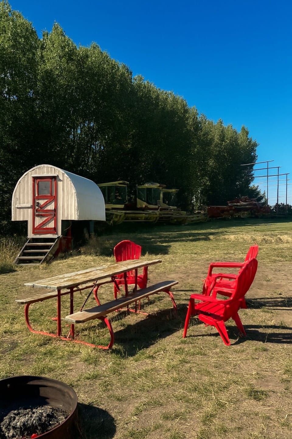 Off-grid campfire ready chill station.