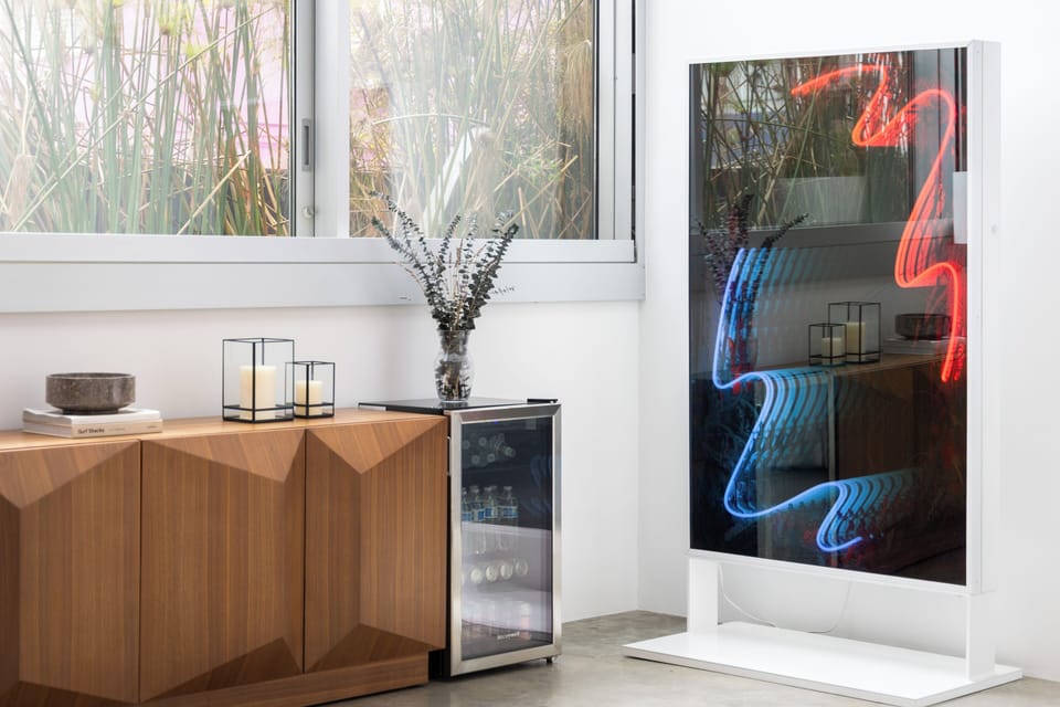 Dive into modern art at this cozy corner.