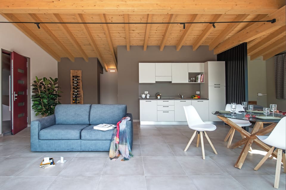 Panoramic Penthouse | Living area | Flat-screen TV, heated floors