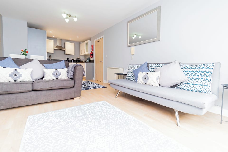 Living area with sofa bed for extra sleeping space
