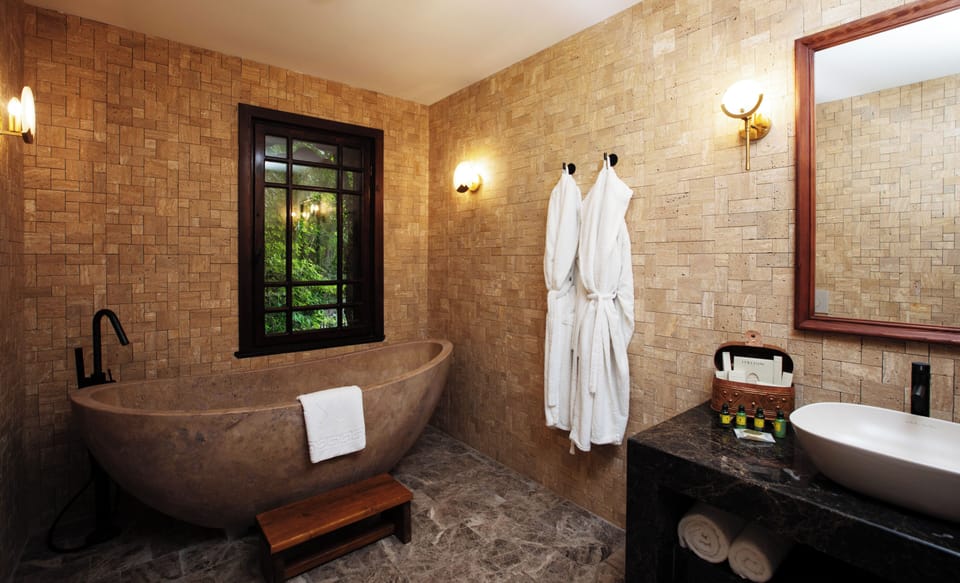 Deluxe Room | Bathroom | Free toiletries, hair dryer, bathrobes, slippers