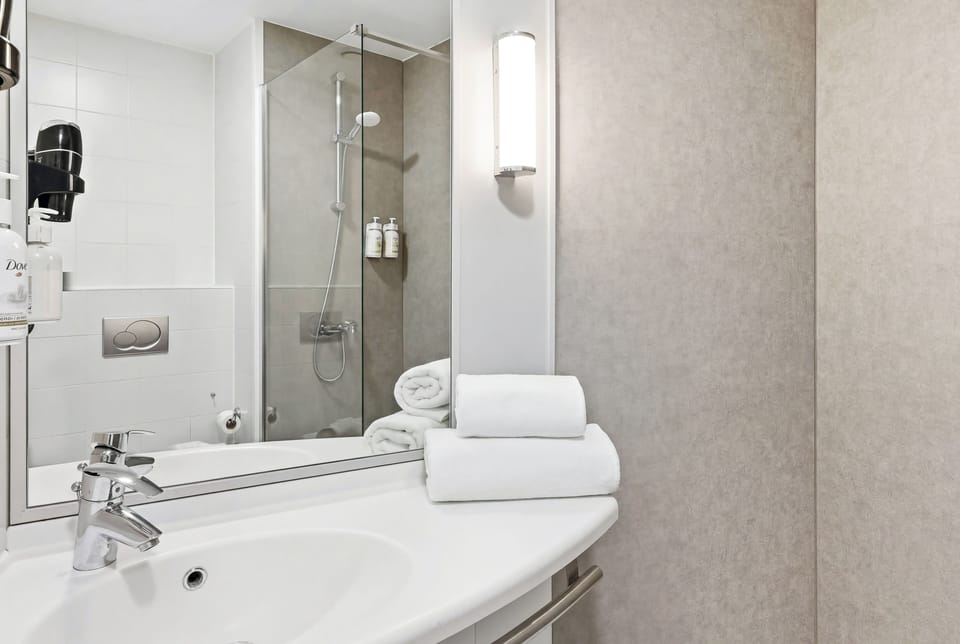 Deluxe Double Room | Bathroom | Shower, hair dryer, towels, soap