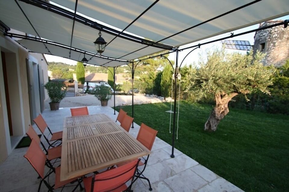 Outdoor terrace dining area