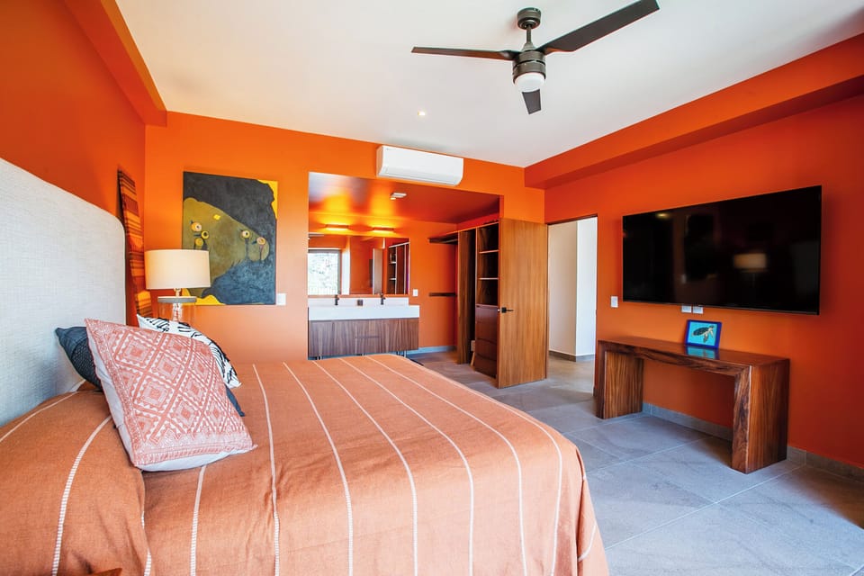 Relax and enjoy the smart TV from the cozy comfort of your bed