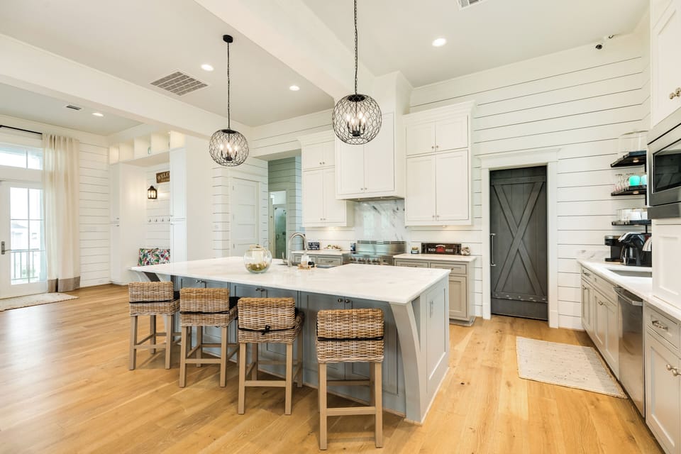 Large kitchen island with seating for 4