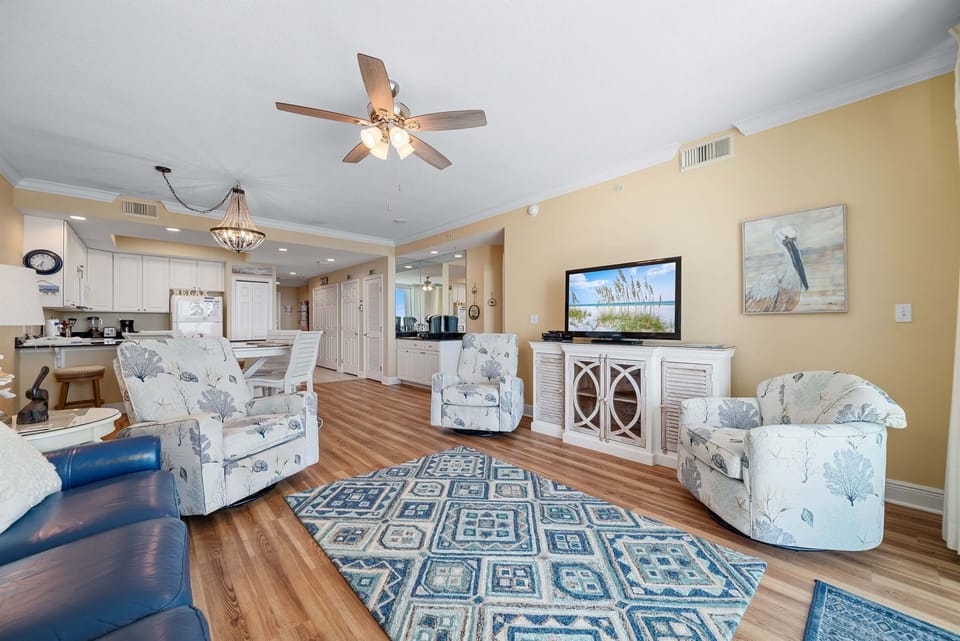 Plenty of seating in living room