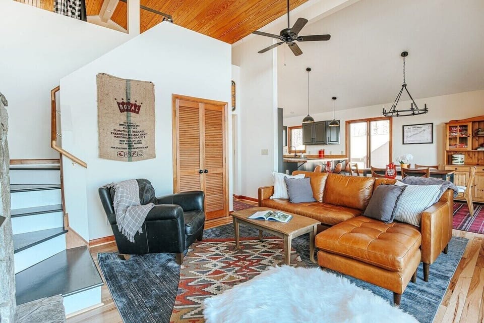 soaring ceilings and luxe furnishings