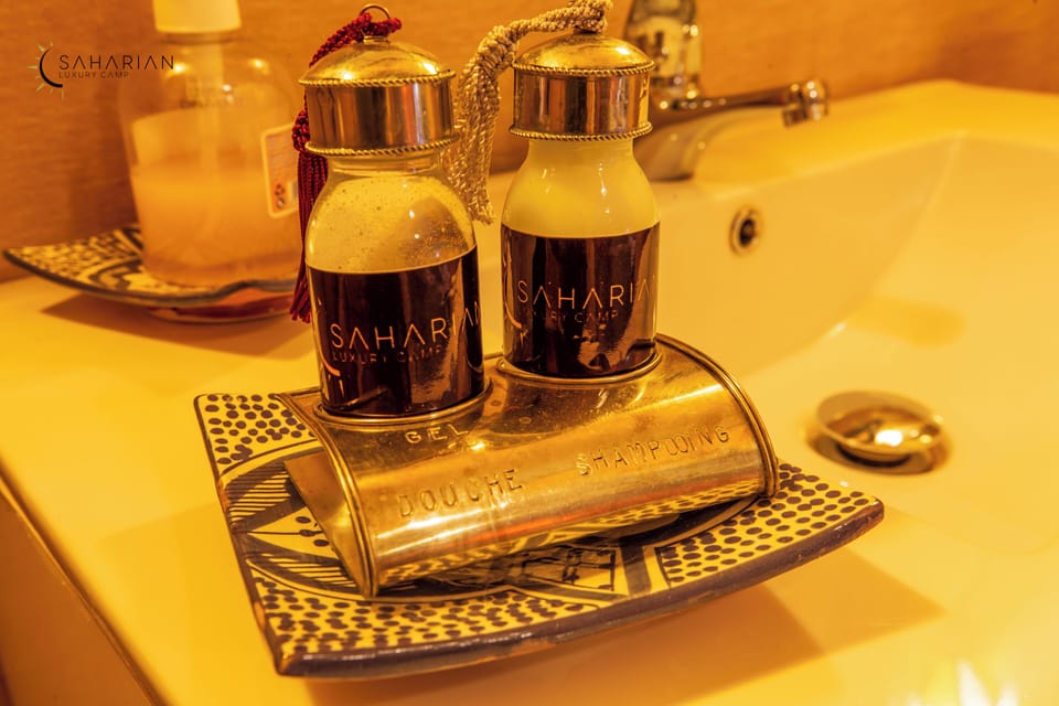 Shower, towels, soap, shampoo