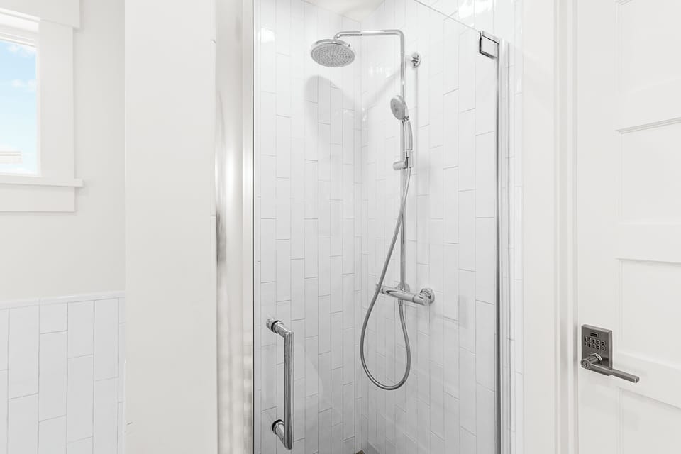 Brand new, high-end walk-in shower.
