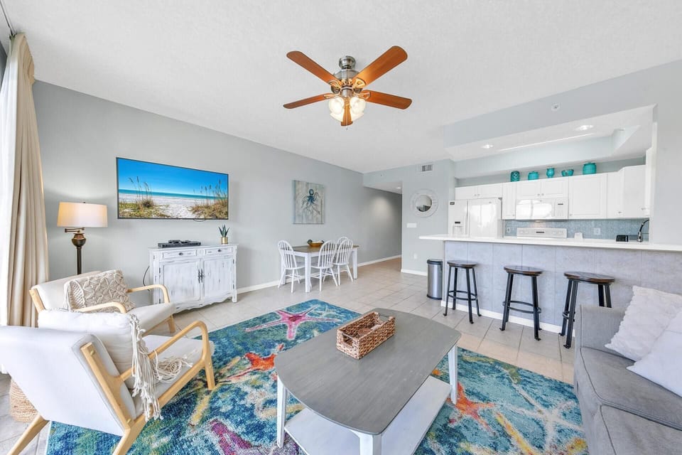Condo, 1 King Bed with Sofa bed, Beach View (Destin West Gulfside 205) | Living area