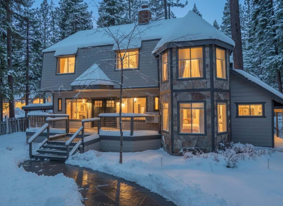Gather your group for an unforgettable stay in this newly remodeled 7-bedroom home right across the street from Lake Tahoe!