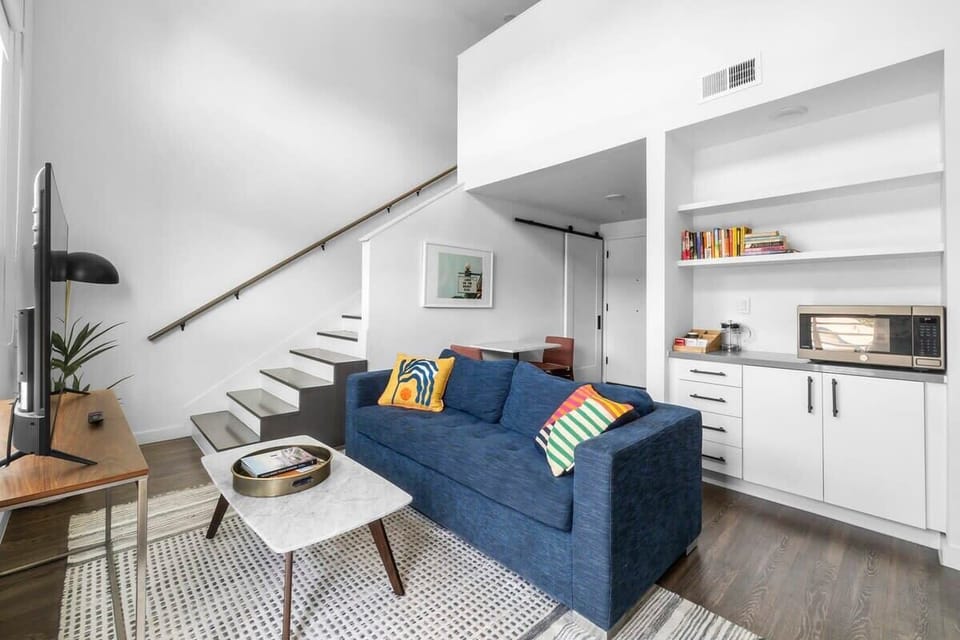 Staircase to loft and living area