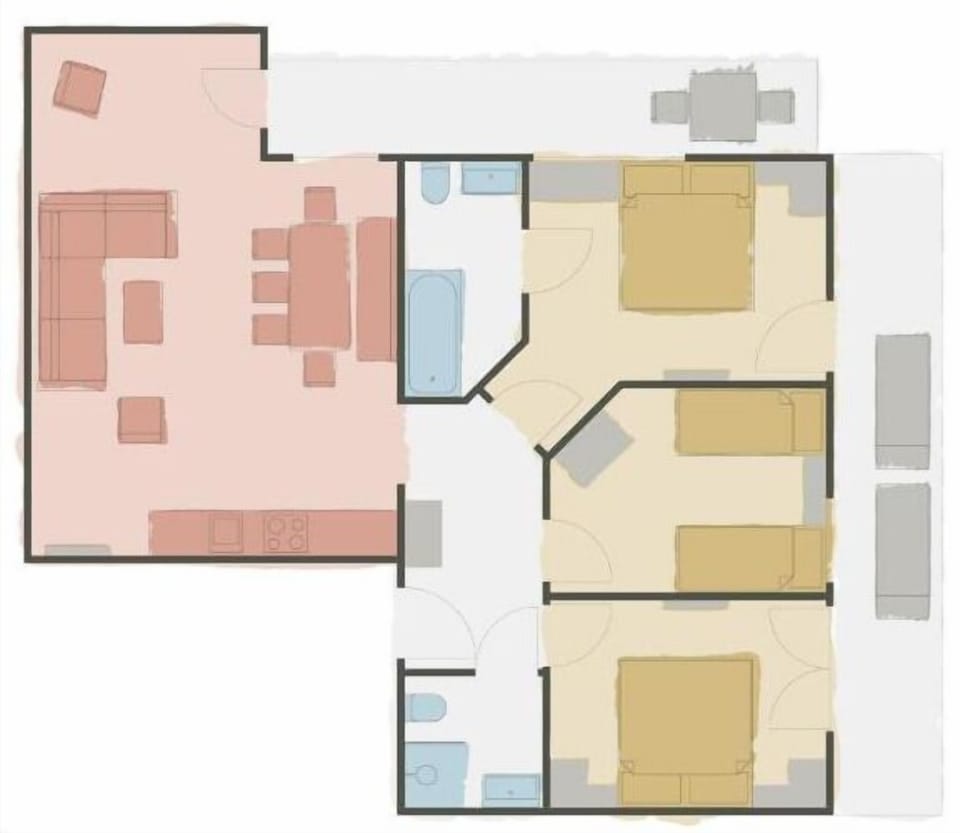 Standard Apartment | 3 Schlafzimmer | Floor plan