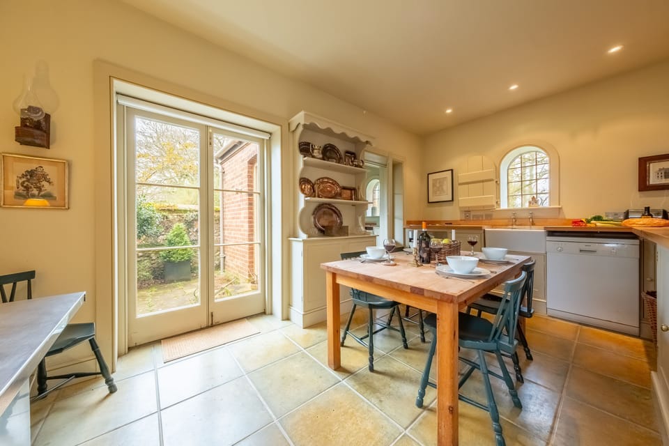 Kitchen with french doors to garden