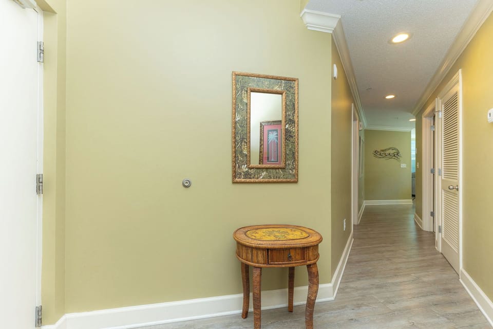 Step inside and feel welcomed by the charming decor and fresh greenery, setting the tone for your vacation getaway