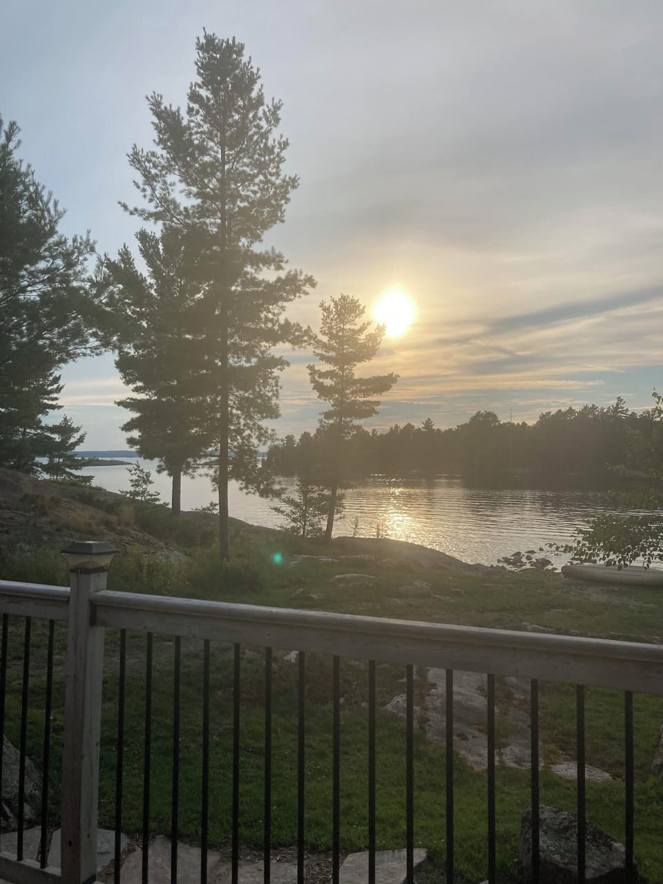 View of the lake from the back deck.