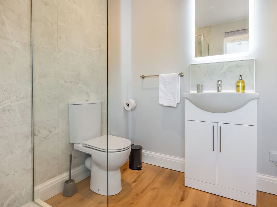 En-suite Bathroom for Room 2 | Llwyncelyn Farmhouse, Clynderwen