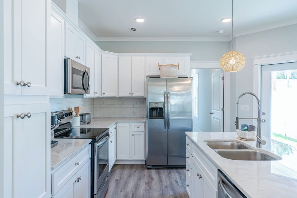 House, Multiple Beds, Pool Access, Pool View (Sand's Hideaway) | Private kitchen | Coffee/tea maker, dining tables