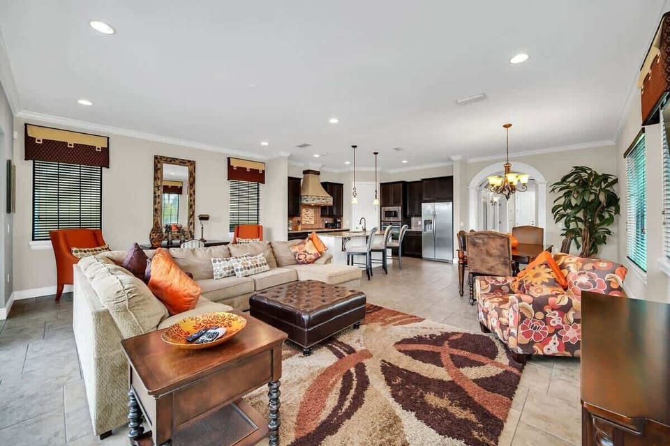 Spacious Living Room with Cozy Seating and Stylish Decor