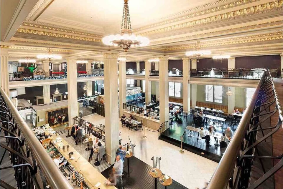 Stunning grand lobby with high ceilings, elegant architecture, and a welcoming atmosphere for guests