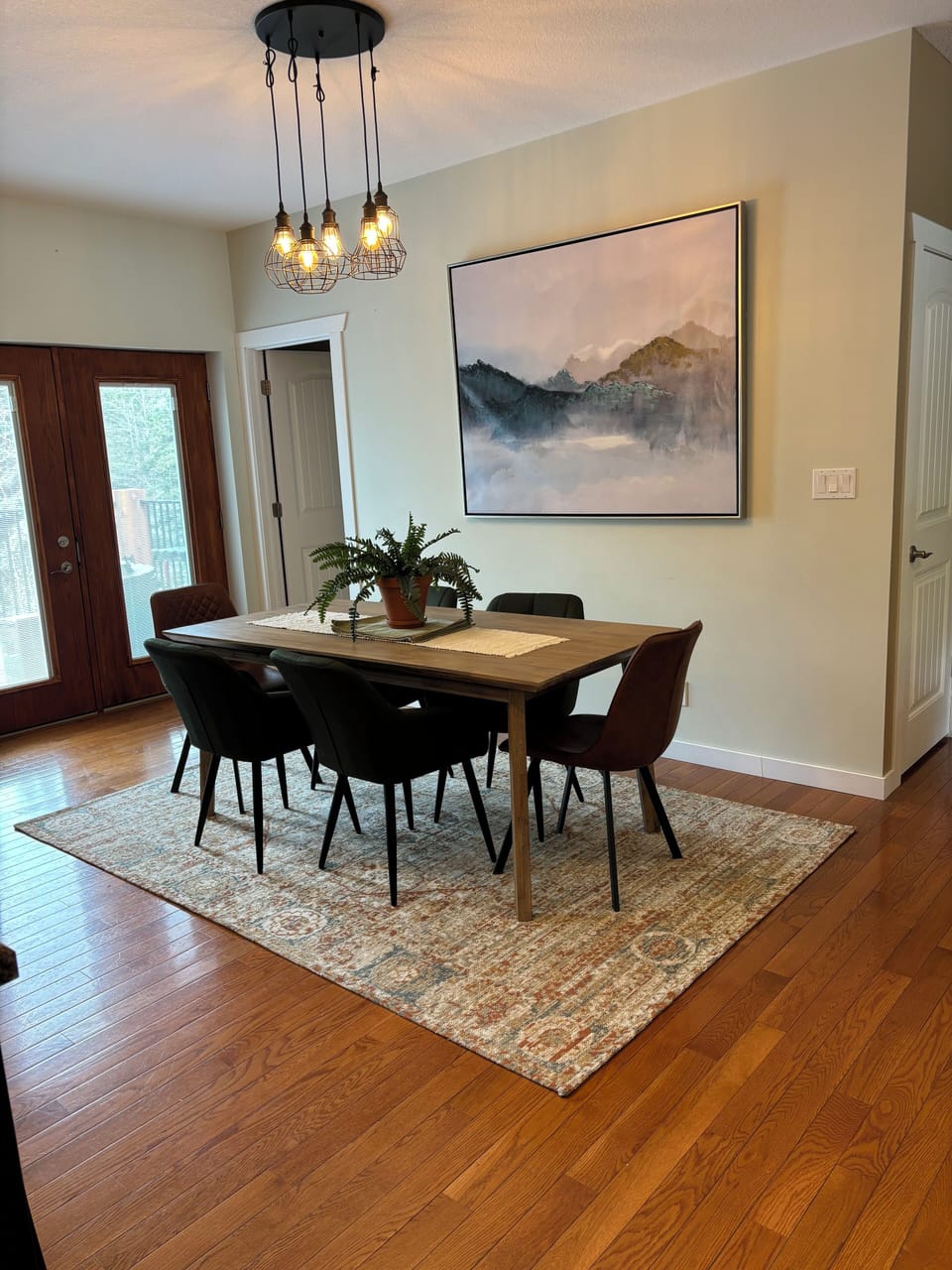 Dining area with additional seating at kitchen island