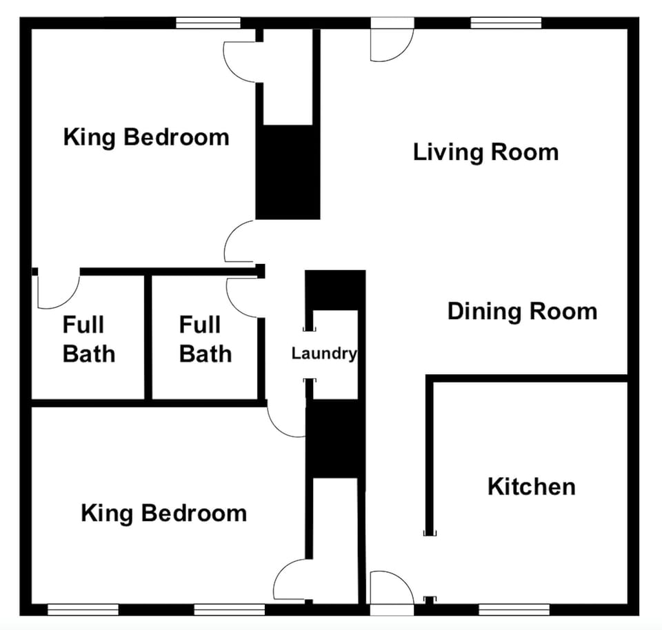 The Perky Pineapple Raleigh floor plan. Not drawn to scale.