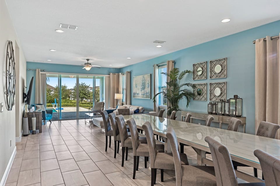 Beautiful dining space capable of fitting all your guests round the table!