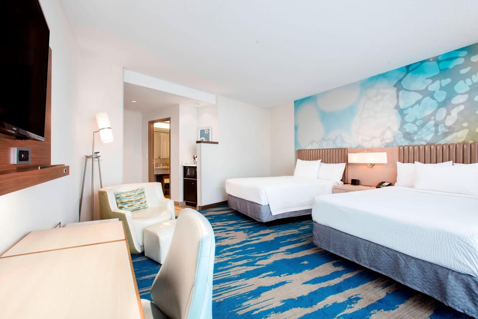 In-room safe, desk, laptop workspace, blackout drapes