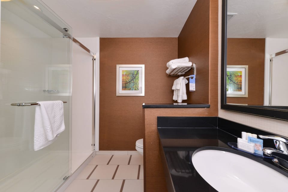 Free toiletries, hair dryer, towels