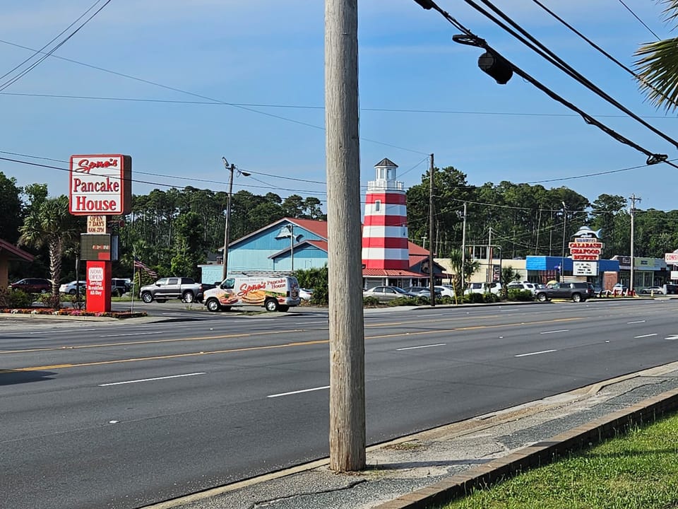 Walk to Spiro's Pancake House or Buffet