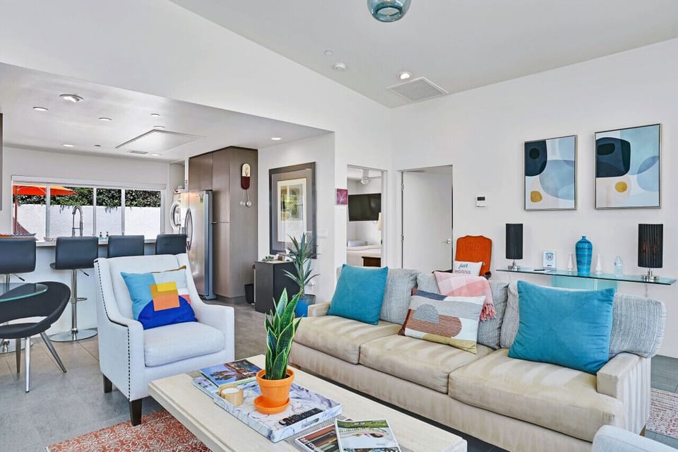 Another angle of the living room that leads to dining area