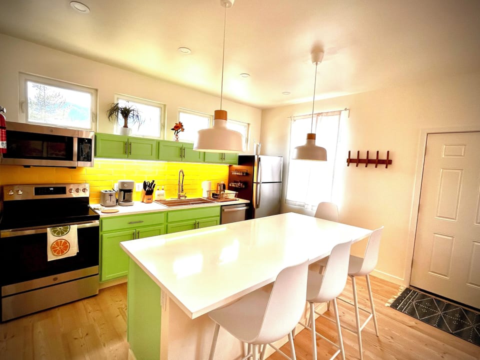 Full kitchen with spacious island.
