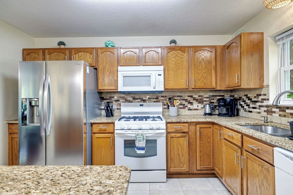 Prepare delicious meals in our modern kitchen, complete with ample counter space