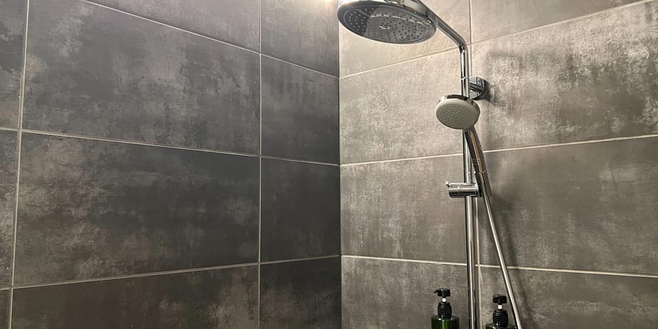 Hair dryer, electronic bidet, towels, soap