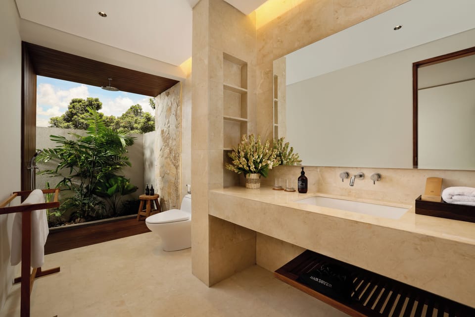 Two - Bedroom Pool Villa | Bathroom | Separate tub and shower, deep soaking tub, free toiletries, hair dryer